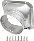 4 Inch Duct Connector Flange, Metal Straight Pipe Flange Square to Round by Unknown