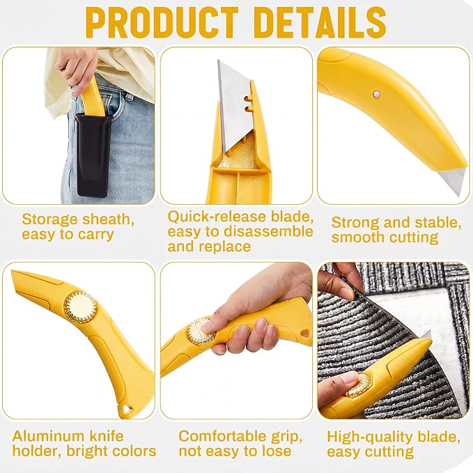 WILLBOND 3 Pack Heavy Duty Fixed Roofing Knife - Image 7