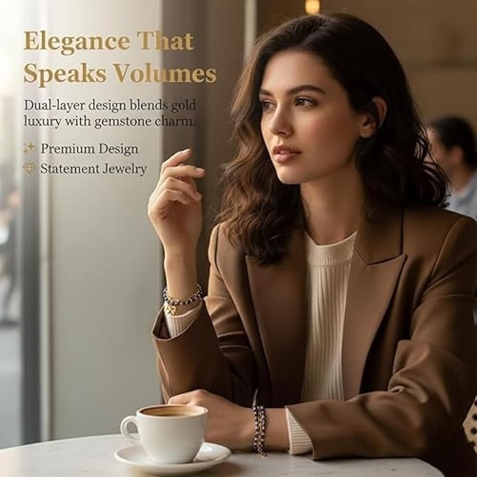 Solza Gold Plated Bracelet for Women – Adjustable Chain Bracelet, Stylish Fashion Jewelry, Non-Tarnish Charm and Rope Design, Elegant Everyday Accessory