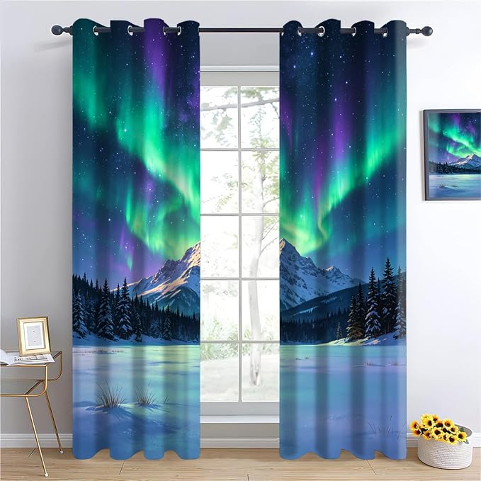 Japanese Style Curtains for Bedroom Living Room, Snow-Capped Mountains and ice - Image 3