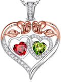 Iefil Valentines Day Gifts for Her - 925 Sterling Silver Rose Heart Necklaces for Women, Anniversary Birthday Gifts for Wife Girlfriend Mom