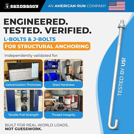 Sandbaggy 1/2" x 18" Threaded Concrete Anchor L-Bolts - Image 3