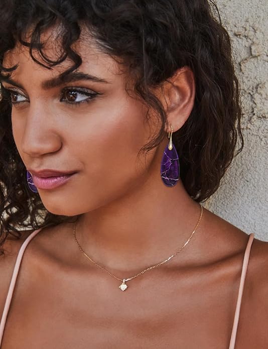 Natural Stone Earrings Waterdrop Stone Dangle Earrings for Women