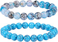 Bivei Natural Gemstone Semi Precious Healing Crystals Handmade Stretchy Round Beads Bracelet,Stocking Stuffers for Women Enhance Positive Energy
