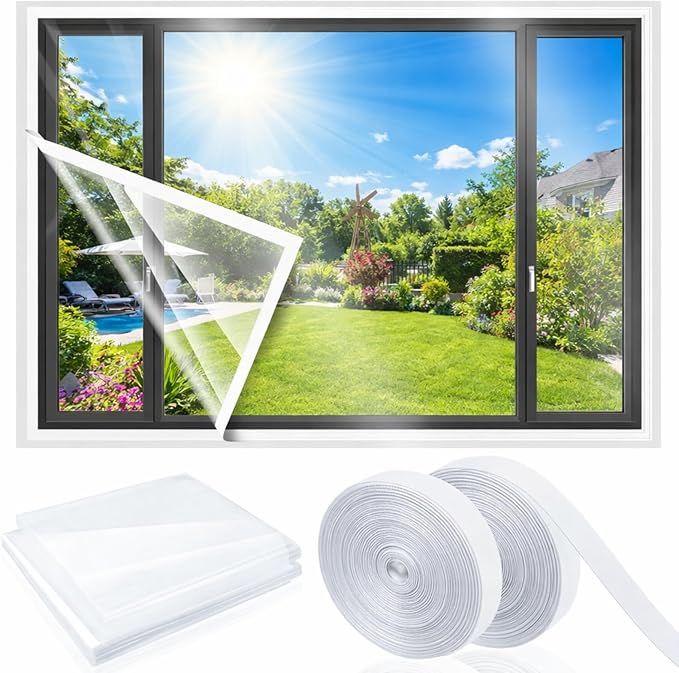 Beveer Window Insulation Kit 47 x 63 Inch, Cuttable Film, Waterproof | Window by Beeveer
