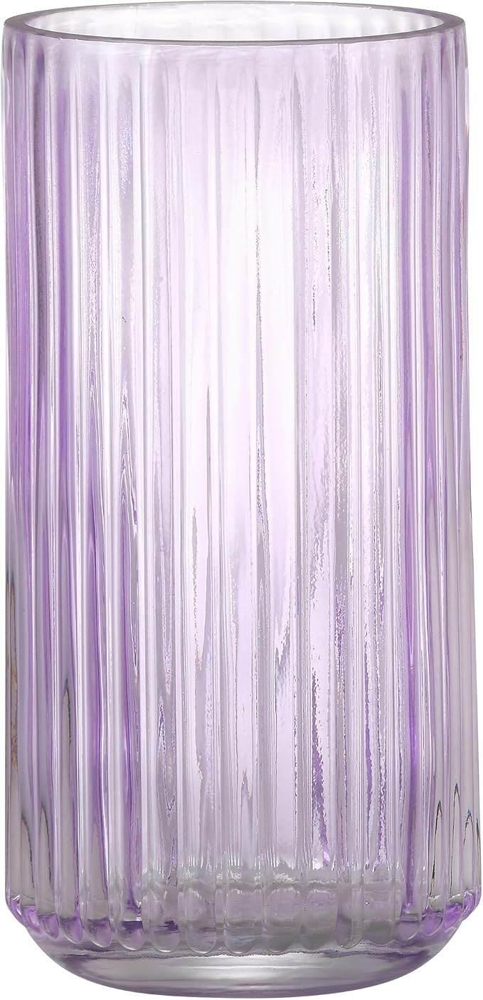 Ribbed Glass Vase, Flower Vase for Bouquet, Modern Vases for Living Room by MARTAGE