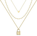 Turandoss Dainty Layered Choker Necklace, Handmade Y Pendant Necklace Multilayer Bar Disc Necklace Adjustable Layering Choker Necklaces for Women