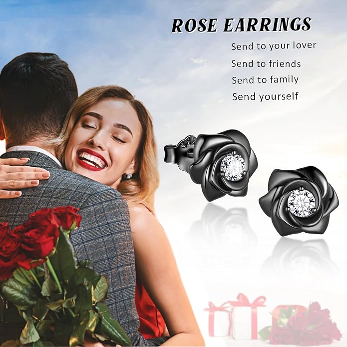 925 Sterling Silver Rose Flower Ring - Adjustable, Elegant Promise Ring for Women & Girls - Perfect for Birthday & Wedding Gifts