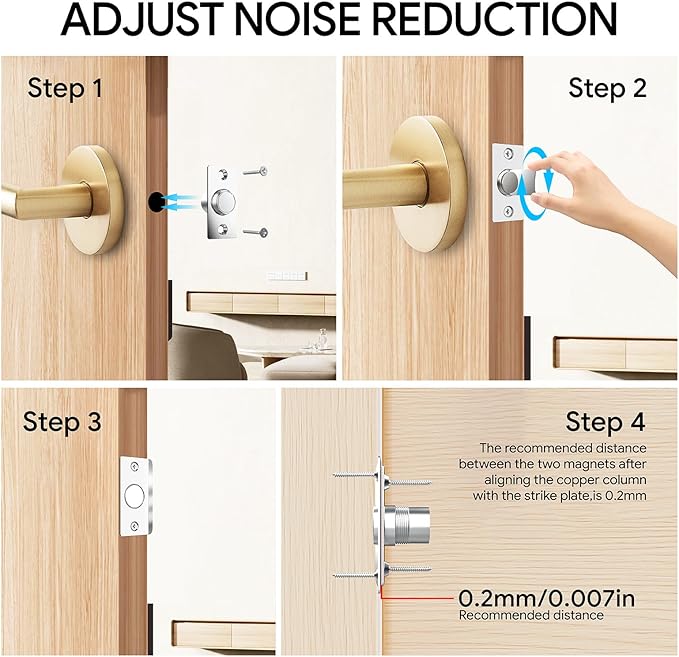 Door Ball Catch Hardware, Adjustable Hidden Magnetic Ball Catch, Stainless - Image 4