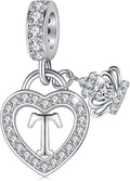 Letter Charms for Charms Bracelet: Silver Heart Alphabet Initial Dangle Charms Bead for Bracelets and Necklaces, Birthday Mother's Day Christmas Jewelry Gifts For Women