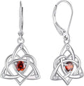 Starchenie Celtic Knot Dangle Earrings Sterling Silver Trinity Love Knot Leverback Earrings Gemstones Jewelry for Women