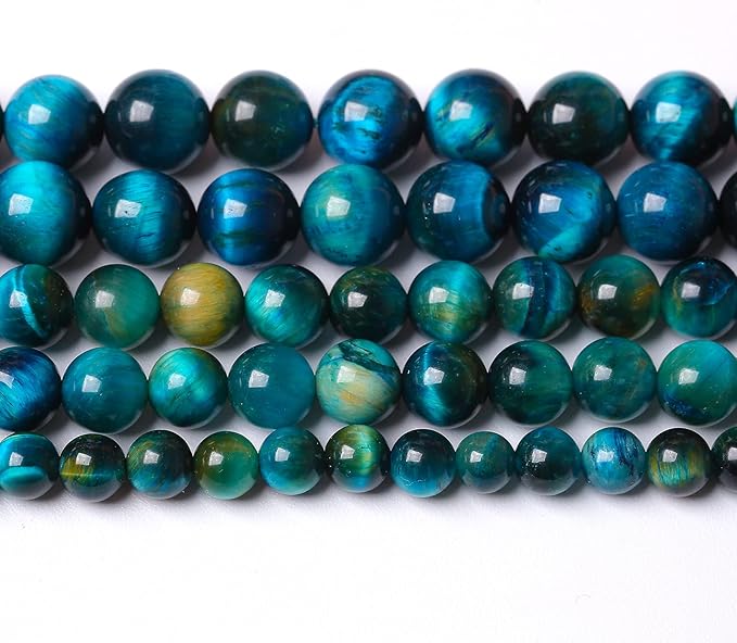Natural Stone Blue Tiger Eye Beads Round Loose Beads for Jewelry Making DIY Bracelet Necklace Accessories 15" 12mm 32pcs