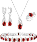 GZWHD Jewelry Set for Women CZ Earrings Necklace Ring Bracelet Set Prom Party Wedding Jewelry Gift for Mother Friend Wife