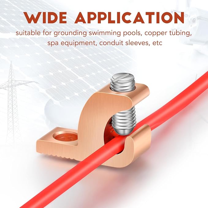 Landhoow 40 Pack Lay-in Lugs, Copper Pool Bonding Connectors, 4-14 AWG | - Image 5