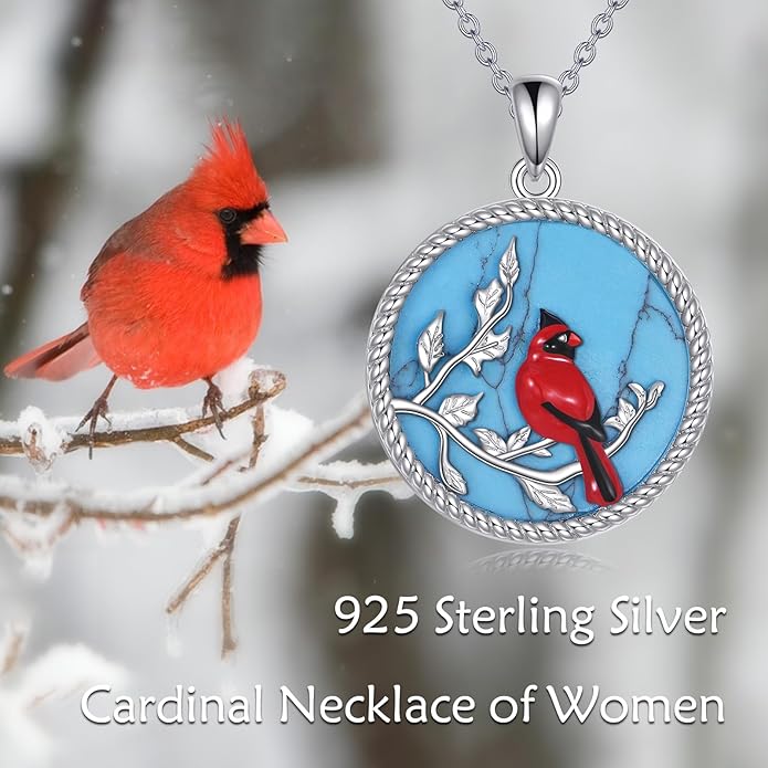 YFN 925 Sterling Silver Hummingbird/Cardinal/Cat Necklace for Women Animal Pendant with Adjustable 18"+2" Chain Jewelry Gift for Christmas, Valentine's Day, Mother's Day, Birthday-Gift Box Included