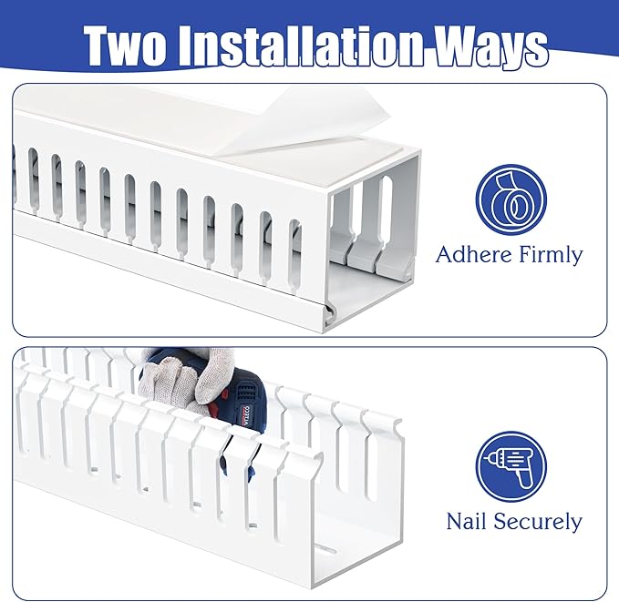 2" H x 2" W Cable Raceway, 99in Under Desk Wire Management Channel, 16.5in Each - Image 4