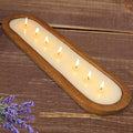 Aromatherapy Candle, SEVEYEE Lavender Candle 7wicks 20inch, Large Wooden Bowl by SEVEYEE