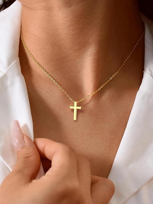 ChicSilver Personalized 925 Sterling Silver Dainty Small Heart/Star/Moon/Dot/Triangle Pendant Necklace for Women, Silver/Gold/Rose Gold/Black (with Gift Box)