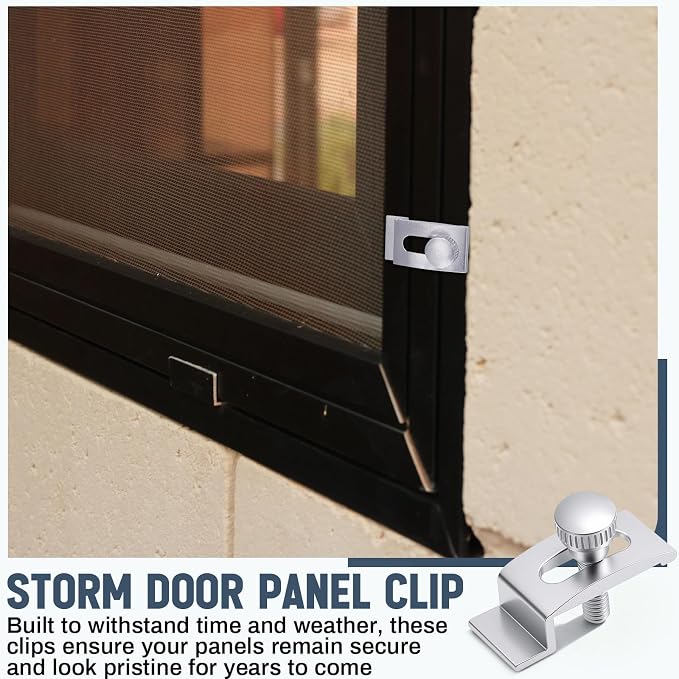 Blulu 24 Pcs T 8726 1/4 Inch Aluminum Storm Door Panel Clip Storm Window Screen - Image 6
