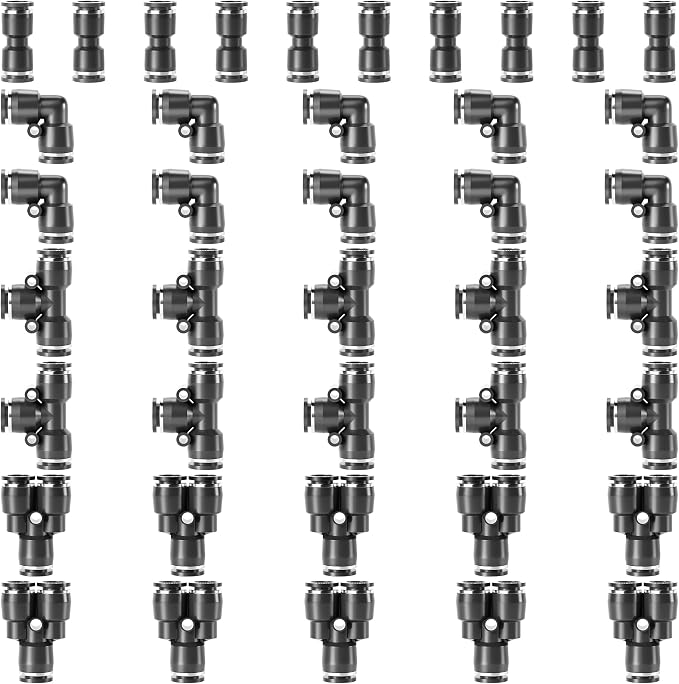TAILONZ PNEUMATIC Black 1/4 Inch od Push to Connect Fittings Pneumatic Fittings - Image 8