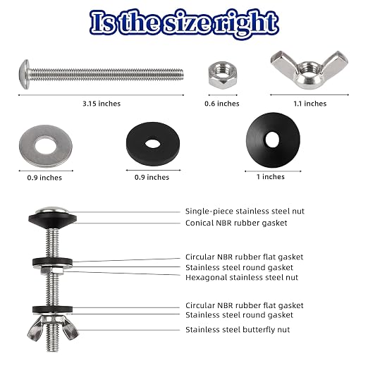 Universal Toilet Tank Bolts & Rubber Gaskets - Image 4