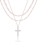 Layered Gold Necklaces for Women, Stackable Dainty 14K Gold Silver Plated Trendy Simple Heart Diamond Cross Bow Circle Pendant Paperclip Choker Dot Chain Necklace,Jewelry Set Gifts for Women