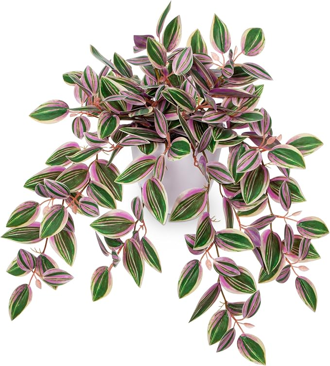 Briful Artificial Potted Plant Indoor, 17.7" Faux Trailing Plant in White by Briful