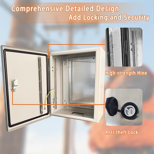NBCYUNER 12x8x6 Electrical Enclosure Box NEMA 4 Outdoor Enclosure, IP66 - Image 2