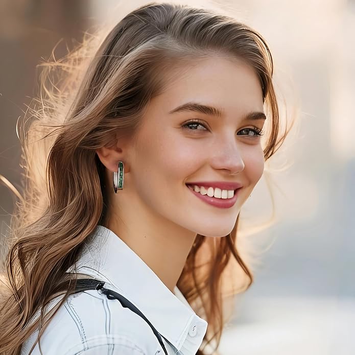 Trendy CZ Gold/Silver Hoop Earrings for Women Square Hypoallergenic chunky gold Hoop Earrings Geometric Minimalist Rectangle Hoops