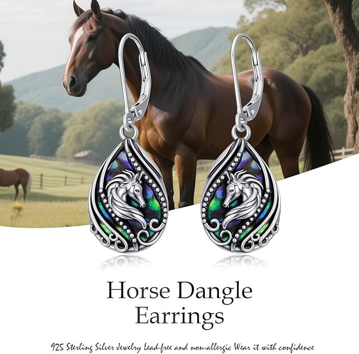 Animal Earrings 925 Sterling Silver Abalone Shell Dangle Drop Earrings Leverback Earrings Cute Animal Jewelry Gifts for Women Girlfriend