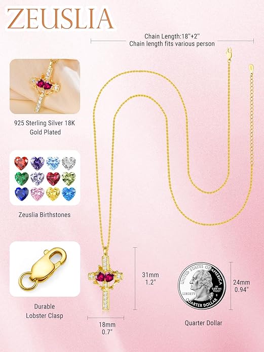 Valentine's Day Gifts for Wife 925 Sterling Silver Double Birthstone Pendant Necklaces I Love You for Always and Forever Necklace Anniversary Birthday Gifts for Wife Girlfriend Mom Her