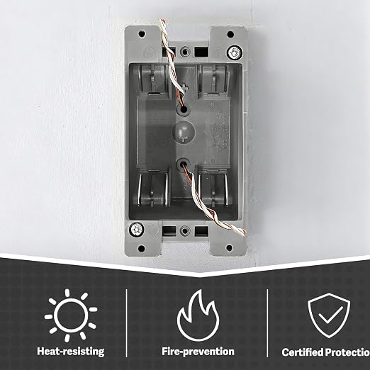 1 Gang Old Work Electrical Box, UL Listed Non-Metallic PVC Switch & Outlet Box - Image 5