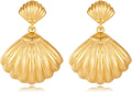 Gold Sliver Shell Earrings for Women Trendy Gold Dangle Earrings Beach Jewelry for Birthday