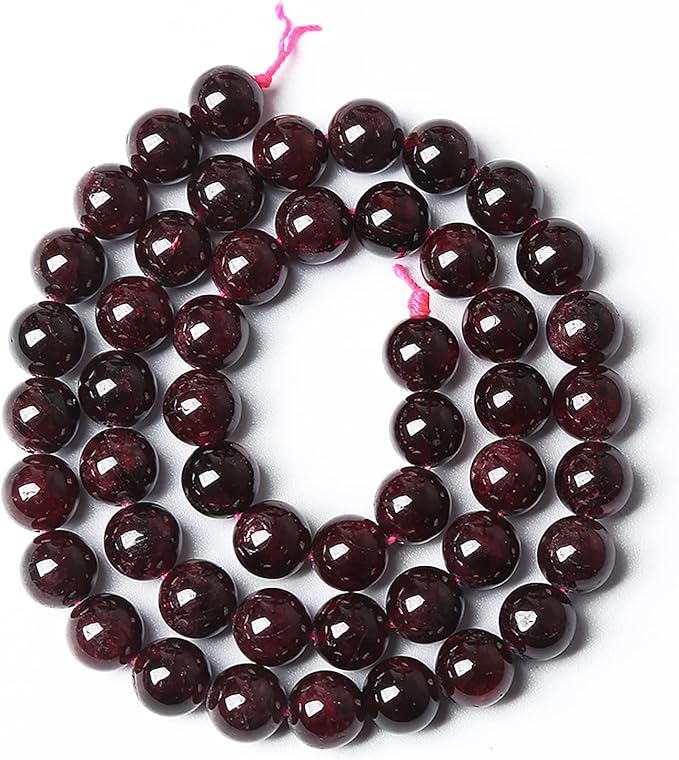 6MM 60PCS Natural Garnet Gemstone Loose Beads for Jewelry Making DIY Bracelet Crystal 1 Strand