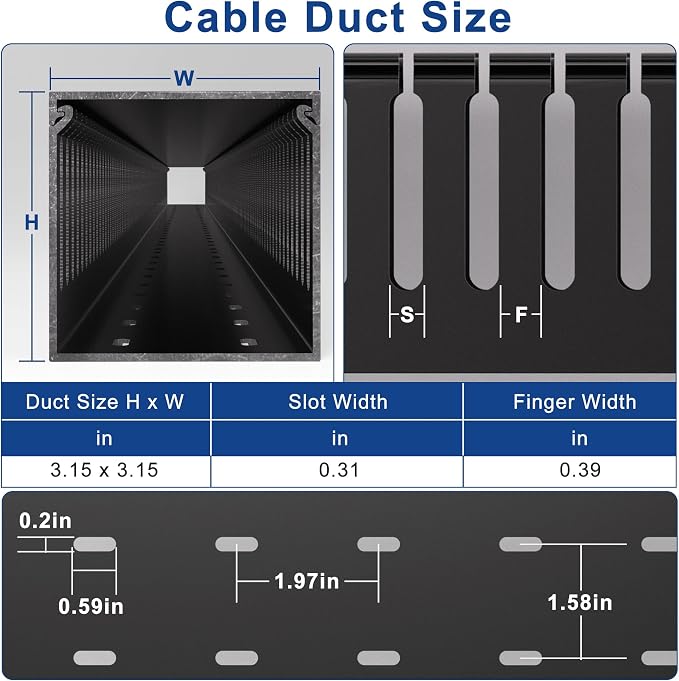 ZhiYo 3"H x 3"W Cable Raceway, 6ft Under Desk Wire Management Channel Black | - Image 2