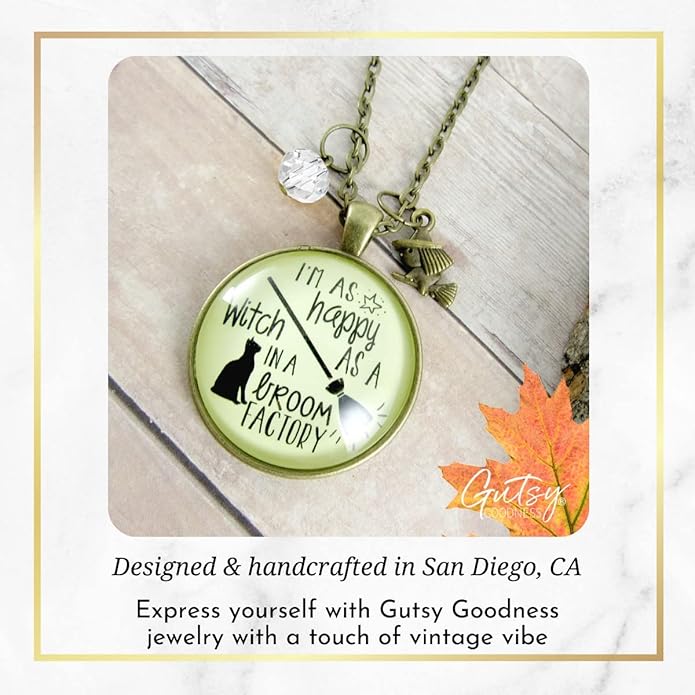 Gutsy Goodness Autumn Necklaces Fall October Theme Pumpkin Spice Halloween Thanksgiving Themed Pendant Message Jewelry