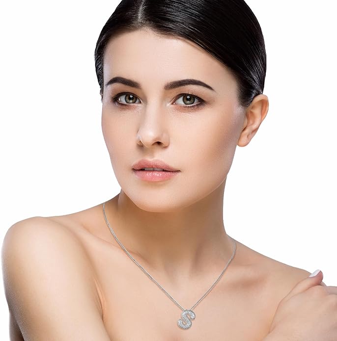 RWQIAN Letter Necklace for Women Bubble, Chunky Initial Alphabet A-Z Pendant Puffy Name Personalized Necklace Dainty Zircon CZ Fashion Jewelry Gifts for Girls Girlfriend