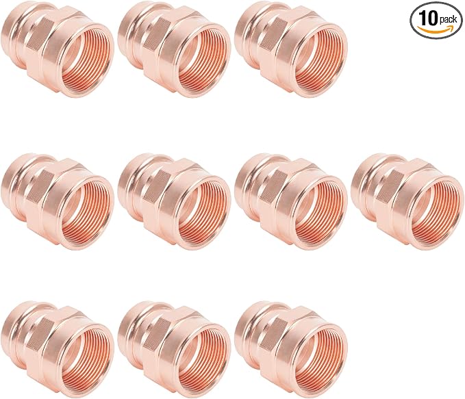 Copper Press Fittings 3/4" Female Adapter x 3/4" Press 10 Pack by CherboHome