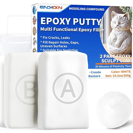 Epoxy Putty, Endhokn 10.5oz White Putty Stick Fix Leaks, Cracks and Fill Holes by ENDHOKNprofessionalrepair