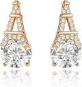 Alphabet Earring for Women, 18K Gold Plated Brass with Cubic Zirconia.