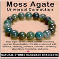 AD Beads Handmade Gemstone Stretch Elastic Bracelet Crystal Healing Reiki Nature's Beauty and Spiritual Essence Unisex