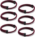TempBeau Nautical Braided Rope Bracelets Set - 6 Pcs Adjustable Braided Cord Bracelet, Handmade Navy Marine String Bracelet with Metal Knot, Men Women Braided Bracelets Gifts