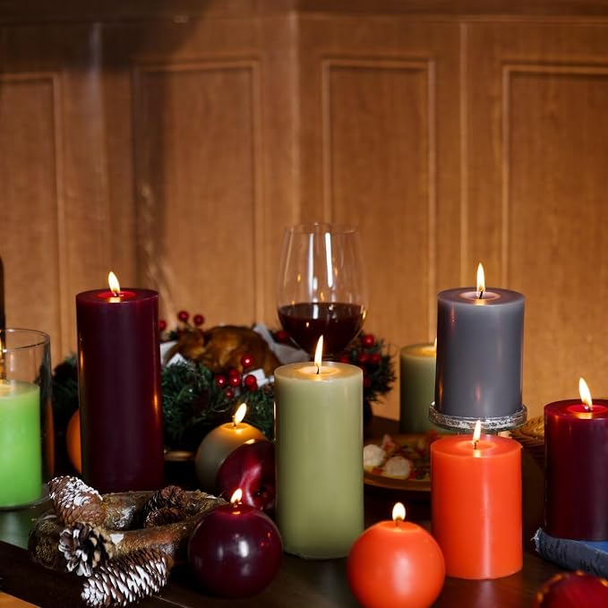 MOZEAL 3" x 6" Hand-Poured Unscented Candle, Dripless Pillar Candle Set of 3 - Image 6