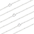 Wholesale 12PCS Silver Plated Brass Curb Chain Satellite Beaded Chains Bulk for Jewelry Making (20 Inch(1.5mm))