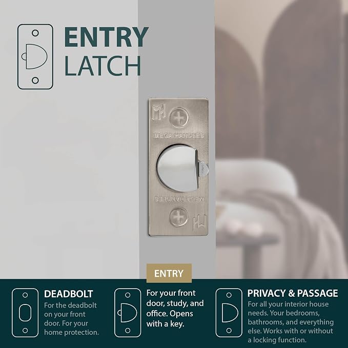 Entry Square Latch Satin Nickel - Image 6