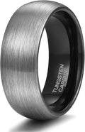 TRUMIUM 4mm 6mm 8mm Tungsten Rings for Men Women Engagement Wedding Band Brushed Black Comfort Fit Size 4-15