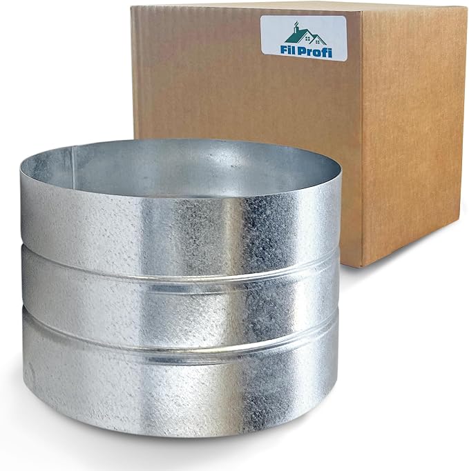 Outside-Fit. 8 Inch Diameter. Round Duct Coupling Sleeve, Galvanized Steel — by Unknown