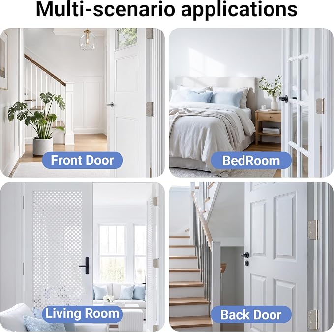 3 Pack 4 Inch Door Hinges Satin Nickel, Heavy Duty Solid Iron Interior & - Image 5