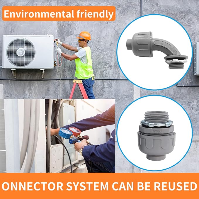 1/2" Liquid Tight Connector PVC Electrical Conduit Fittings Flexible Conduit - Image 5