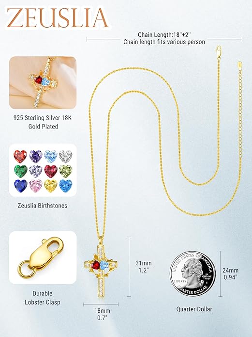 Valentine's Day Gifts for Wife 925 Sterling Silver Double Birthstone Pendant Necklaces I Love You for Always and Forever Necklace Anniversary Birthday Gifts for Wife Girlfriend Mom Her